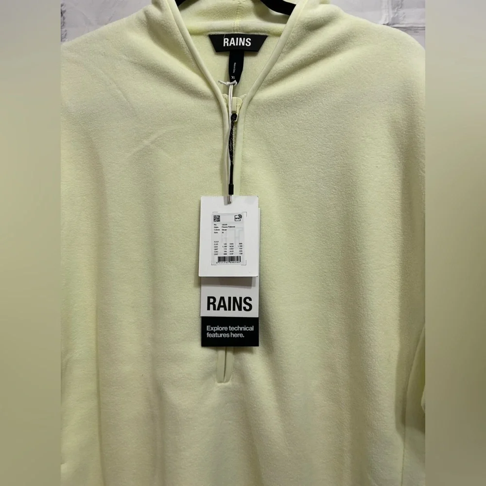 RAINS Half-Zip Sweater in straw color NWT Size XL